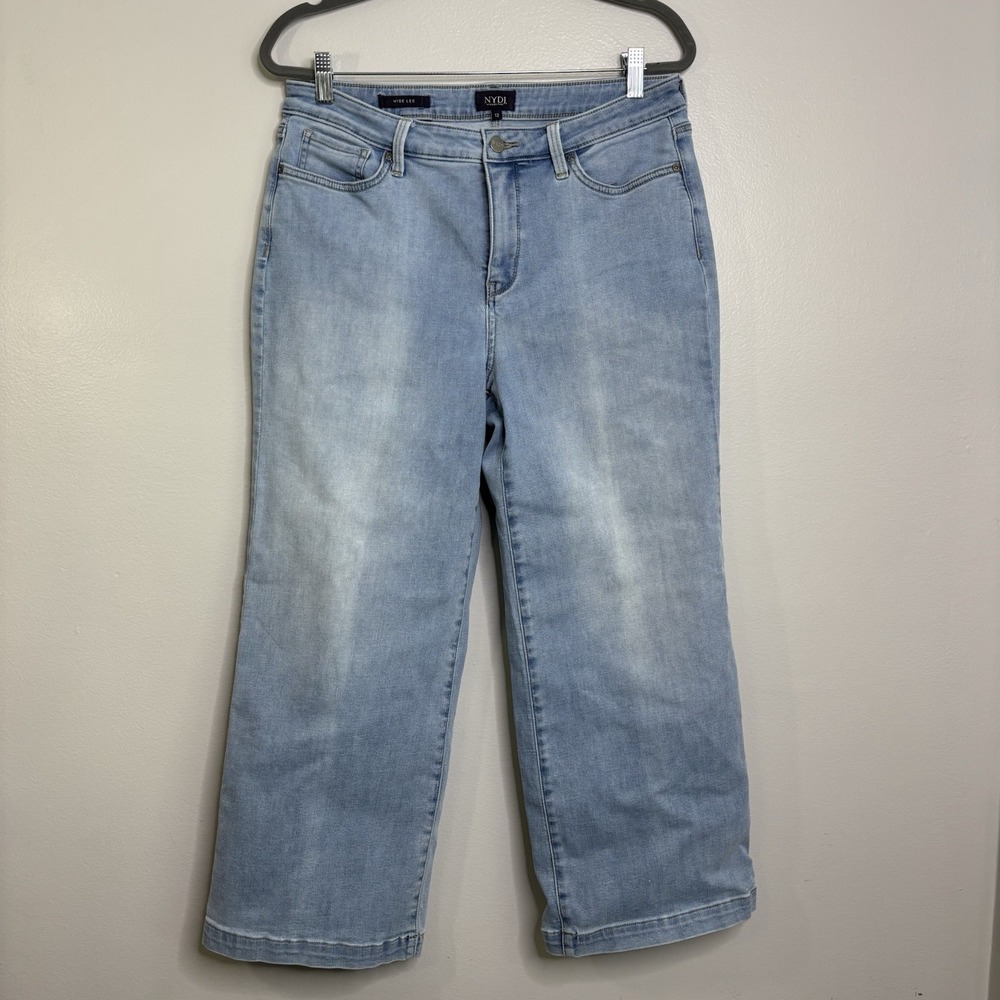 NYDJ Wide Leg Jeans Light Wash Lift Tuck Women's Size 12